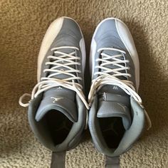 Grey In White Jordan 12’s They Are Comfortable They Feel Great And They Look Great Jordan 12 Gray And White, Jordan 12s, Jordan Grey, White Jordans, Jordan 12, Jordans 12, Jordans For Men, Feeling Great, Jordan Shoes