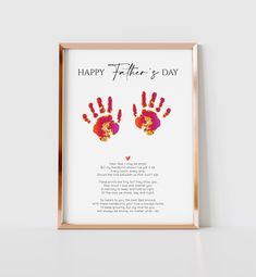 Introducing the perfect Father's Day gift for all dads - our Handprint Art Craft Digital File! Available in 5 sizes to accommodate a wide range of hand sizes from babies to children in school. Celebrate your baby's first Father's Day with this heartwarming and unique gift. Our digital file features a beautiful design with plenty of space for your little one's handprint. Simply print the file at home, add your baby's handprint, and voila - you have a one-of-a-kind gift that any dad is sure to lov Baby Handprint, First Fathers Day Gifts, Handprint Art, Baby Hands, First Fathers Day, Happy Father's Day, Memorial Keepsakes, Happy Father, Art Craft