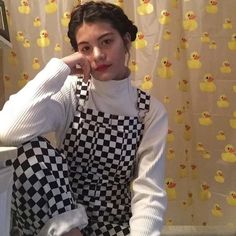 Colorful Aesthetic Outfits, Checkered Overalls, Checkered Jumpsuit, Colorful Aesthetic, Suspender Pants, Black Checkered, Jumpsuit Outfit, Dress Bra, Loungewear Sets