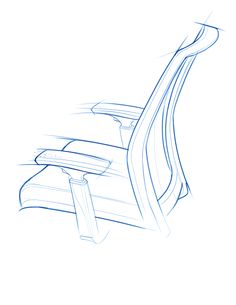 a drawing of an office chair with arm rest and footrests, viewed from the front