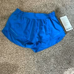 Lululemon Hotty Hot Low Rise Shorts. 2.5 Inseam, Size 10 In Poolside Blue Casual Blue Athleisure Bottoms, Blue Go-dry Athletic Shorts For Light Exercise, Blue Athletic Shorts With Go-dry For Light Exercise, Blue Go-dry Activewear For Running Errands, Blue Go-dry Bottoms For Light Exercise, Poolside Lululemon, Blue Lululemon Shorts, Lulu Shorts, Blue Lululemon