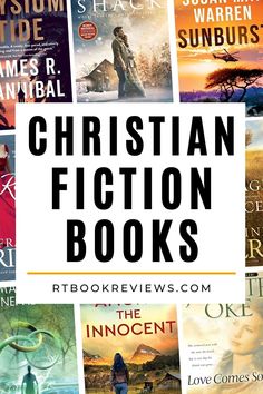 christian fiction books are featured in this image