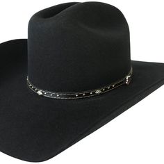 Cattleman crease crown Black band with Justin logo concho Leather sweatband 4" brim Black Leather Hat Bands For Winter, Black Western Hat Bands With Flat Bill, Black Leather Western Felt Hat, Black Flat Bill Hat For Ranch, Black High Crown Hat For Country Events, Black High Crown Felt Hat With Adjustable Fit, Winter Black Leather Felt Hat, Black Western Hat With Leather Sweatband, Classic Black Leather Hat Bands