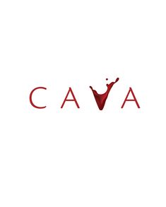 the word cava written in red ink on a white background