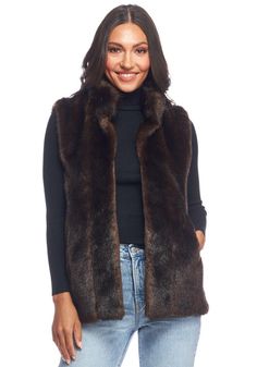 Sable Faux Fur Hook Vest Sleeveless Fur Coat With Faux Fur Trim For Fall, Sleeveless Fur Coat With Faux Fur Lining For Fall, Sleeveless Faux Fur Coat For Fall, Brown Faux Fur Trim Vest For Fall, Brown Vest With Faux Fur Trim For Fall, Sleeveless Mink Outerwear With Faux Fur Lining, Sleeveless Fur Coat With Faux Fur Trim, Sleeveless Faux Fur Coat With Fur Trim, Sleeveless Faux Fur Coat