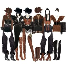 Cowboy Outfit Ideas, Wild West Costumes, Kpop Shifting, Cowgirl Halloween, Chain Logo, Kpop Concert Outfit, Cowboy Costume, Preformance Outfits