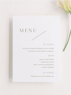 White Menu Design, Set Menu Design, Menus Design, Dinner Menu Design, Reception Table Place Settings