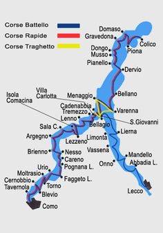 a map of italy with all the towns and major rivers labeled in red, blue, yellow, and green