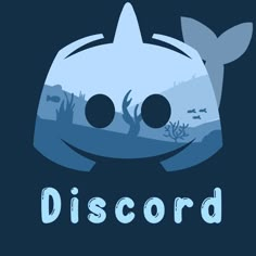 the word discord with an image of a fish in it's mouth and two eyes