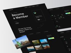 an image of a web page with the words become a member and images on it