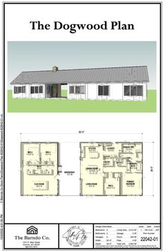 the dogwood plan is shown in two different sections, including one bedroom and one bathroom