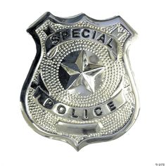 a police badge with the word special police written on it's front and side