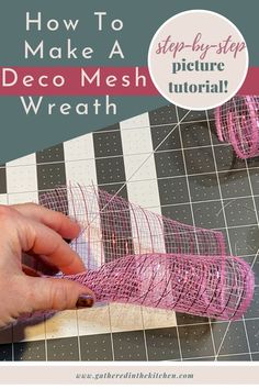 How to make a mesh wreath step by step with pictures Easy Mesh Wreath, Tulle Wreath Diy