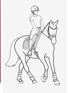 a drawing of a person riding on the back of a horse with helmet and goggles