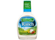 hidden valley ranch dressing is shown on a white background