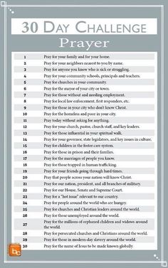 the 30 day challenge for prayer