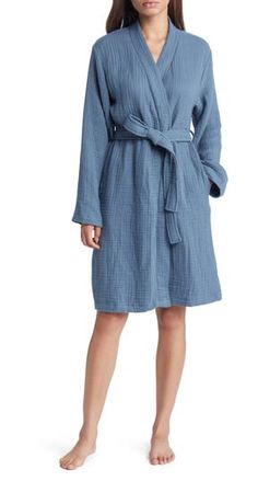 House No.23 Alaia Cotton Robe | Nordstrom Aegean Blue, Gender Inclusive, Summer Wardrobe Essentials, House No, Spa Inspiration, Made Clothing, Work Tops, Comfortable Dress, Fashion Help