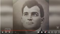 an old black and white photo of a man in a suit with his eyes wide open