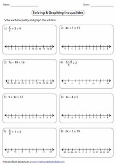 worksheet for adding and graphing inequals to two digit numbers