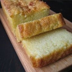 two slices of bread sitting on top of a cutting board