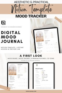 the digital mood tracker is shown in three different styles