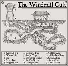 the windmill cult map showing its locations