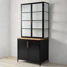 Colt 2- Door Glass Storage Cabinet with Counter Black Door Pulls, Pharmacy Storage, Glass Storage Cabinet, Black Pulls, Dining Table Guide, Resource Room, Rug Buying Guide, Solid Doors, Williams Sonoma Home