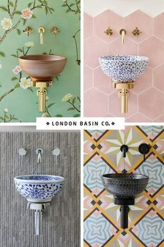 bathroom wallpapers with different designs and colors in london basin co's shop