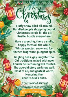 a christmas poem with holly wreaths and bells