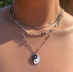 Our 3 chain layered silver yin yang black and white beaded necklace makes a great addition to any outfit or jewelry collection. All three chains are connected to one clasp making it quick and easy to put on. This cute necklace is great for any occasion or gift! Every Love Lena's order includes a free mystery gift! Silver Layered Necklaces, Black And White Beaded Necklace, Yin Yang Jewelry, Chain Layered Necklace, Yin Yang Necklace, White Beaded Necklace, Richmond Hill, Jewelry Black, Cute Necklace