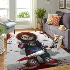 Our Horror Movie Character Floor Rug is used for multi-purposes. Unique and elegant design with a special surface pattern with antique finishes that fits with any home and kitchen decoration. Ideal for kitchens, kitchen sinks, entryways, doorways, rooms, living rooms, bathrooms, and even commercial spaces such as hotels and industrial facilities, they provide a warm accent for your kitchen at home. This Horror Character Non-Slip Doormat is very easy to clean, wash or deep clean with cold water o Soft Rugs Bedroom, Living Room Halloween, Slasher Horror, Film Character, Rock Style Outfits, Rock Style Clothing, Horror Movie Icons, Cozy Rugs, Steampunk Sunglasses