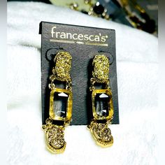 Francescas Goldtone Crystal Beautiful Earring! Tracy Glocheski Jewelry, Silver Gold Earrings, Ear Crawler Earrings, Rose Stud Earrings, Mini Hoop Earrings, Link Earrings, Heart Shaped Earrings, Sparkle Earrings, Pearl Hoop Earrings