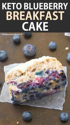 a blueberry breakfast cake on top of parchment paper