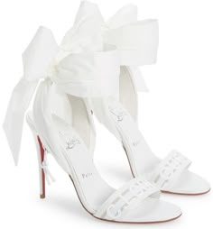 White Louboutin Heels, Louboutin Wedding Heels, White Louboutin, Bridal Sandal, Bridal Sandals Heels, Louboutin Wedding Shoes, Christian Louboutin Wedding, Christian Louboutin Wedding Shoes, Dr Shoes