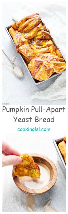 pumpkin pull apart yeast bread on a plate