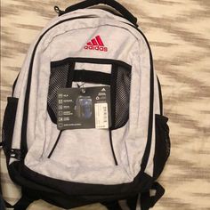 Nwt Adidas Backpack Gray And Black Casual Gray Backpack For Sports, Casual Gray Sports Backpack, Casual Gray Backpack For Back To School, Sporty Gray Bag For Back To School, Gray Backpack For Students, Back To School, Gray Bags For Outdoor Activities And Back To School, Functional Gray Backpack For Sports, Sporty Gray Standard Backpack, Functional Gray Sports Backpack