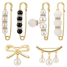 PRICES MAY VARY. Faux Pearl Brooch Set -- The package includes 6pcs of faux pearl brooch pins, Classic retro and fashionable pattern design, novel and unique, suitable for matching with various sweaters and clothing. Which is enough to meet your different daily use and replacement needs. Sweater Shawl Clips -- the brooch pins are designed with faux pearls and faux crystal, delicate in texture and exquisite in workmanship. Classic retro colors makes your outfit attractive and delicate, for both f Safety Pins Fashion, Pearl Cardigan, Collar Brooch, Pins Fashion, Sweater Shawl, Safety Pin Brooch, Sweater Clip, Pearl Pin, Sweater Scarf