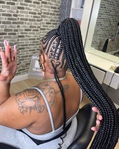 Feed In Braids Ponytail, Feed In Ponytail, Cornrows Braids For Black Women, Box Braids Hairstyles For Black Women, School Hair