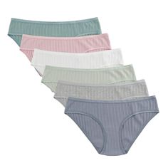 PRICES MAY VARY. High quality fabrics make the bikini underwear soft and comfortable. Material: 95% cotton 5% spandex. Hypoallergenic material. Machine Wash. The fabric retains brightness with multiple washing. Package included: 6 pack panties (pink, white, grey, dark grey, light blue, light green). Size info: S (hips 36"-38"), M (hips 38"-40"), L (hips 40"-42"), XL (hips 42"-44"). Knitlord Women's Bikini Panties  The bikini panties are made of high quality cotton with spandex admixture for high Calvin Klein Outfits, Waist Cincher Corset, Dior Perfume, Black Milk Clothing, Waist Training Corset, Stockings Lingerie, Amazon Women, 6 Pack, Briefs