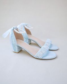 Light Blue Crochet Lace Block Heel Wedding Sandals With Pearl Ankle Strap Bridal Sandals, Bridesmaids Shoes, Women Sandals, Bridal Shoes - Etsy Elegant Lace Sandals For Formal Occasion, Formal Open Toe Lace Sandals, Lace Ankle Strap Sandals For Formal Occasions, Formal Lace Sandals With Ankle Strap, Lace Wedding Shoes For Bridesmaids, Elegant Open Toe Lace-up Sandals For Wedding, Bridesmaids Sandals, Light Blue Crochet, Bridesmaids Party