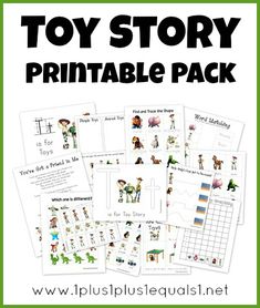 toy story printable pack for children to use in their homeschool and classroom activities