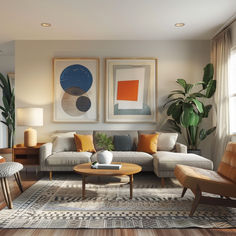 A mid-century modern living room showcasing the fusion of Scandinavian and American design elements, with natural materials and bold graphic accents1 Mid Century Modern Paint Colors Colour Palettes Interior Design, Mid Century Modern Boho, Mid Century Modern Color Palette Blue, Midcentury Modern Living Room Joybird, Mid Century Modern Color Scheme, Mid Century Modern Oil Painting, Vintage Paint By Numbers Mid Century, 1950s Interior Design, Mid Century Modern Color Palette