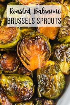 roasted brussel sprouts in a white dish