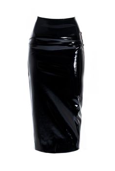 Sleek Back, Pvc Skirt, Vinyl Skirting, Maria Lucia Hohan, Faux Leather Midi Skirt, Leather Midi Skirt, Pleated Fabric, Curvy Outfits, Hook And Eye