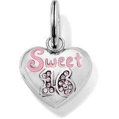 Start her Sweet 16th year in sparkling style with this darling charm. Complement it with our birthday cake charm for the best birthday ever. - Width: 11/16" - Height: 5/8" - Material: Swarovski crystal - Finish: Silver plated We have a double coating of lacquer finish on all of our jewelry items so all you need is just a few tips to keep your jewelry looking good from season to season. - To keep it clean, just wipe down your piece with a dry 100% cotton cloth - Tuck the piece away when not weari Brighton Charm Bracelet, James Avery Charms, Brighton Bracelets, Our Birthday, Pink Swarovski, Spring Jewelry, Brighton Jewelry, James Avery, Sweet 16 Birthday