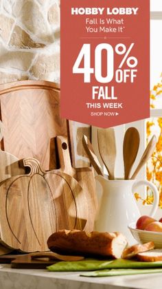 40% Off Fall At Hobby Lobby® Hobby Lobby Weekly Ad, Hobby Lobby Fall, Vintage Home Decor Farmhouse, Rae Dunn Fall, Shabby Chic Diy Projects, Martin Henderson, Decorative Pumpkins, Fall Birthday Parties, Industrial Style Decor