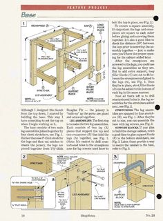 an instruction manual for building a table with woodworking tools and instructions to make it