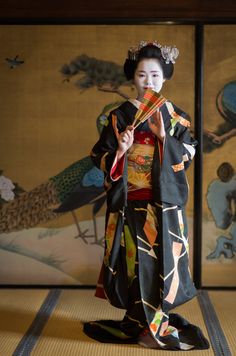 『梅乃』 Umeno Okiya Japanese Dress Kimono, Traditional Japanese Kimono, Geisha Art, Asian Film, Asian Outfits