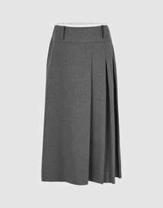 Pleated Midi A-Line Skirt Mid Length Pleated Skirt, Casual Midi-length Pleated Skirt, Fitted Midi-length Lined Pleated Skirt, Fitted Midi-length Pleated Skirt With Lining, Chic Midi-length Box Pleated Skirt, Chic Cotton Midi-length Pleated Skirt, Vintage Wool Skirt, A Line Skirt Pattern, A Line Skirt Outfits