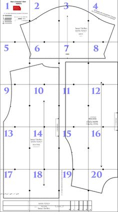 the sewing pattern is shown with numbers and measurements to make it easier for someone to sew